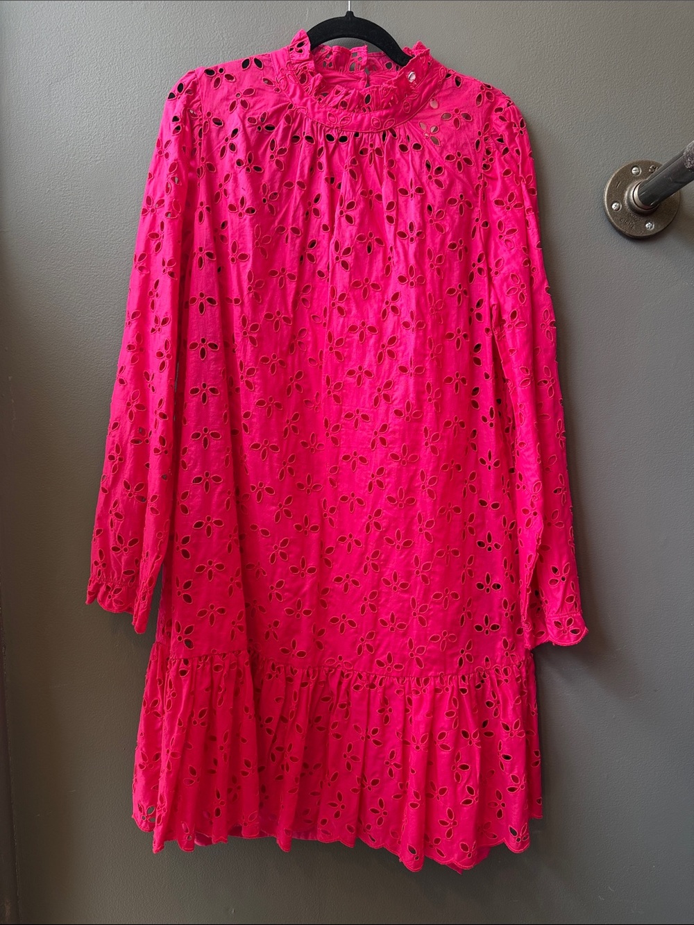 J.Crew Hot Pink Eyelet High Dress